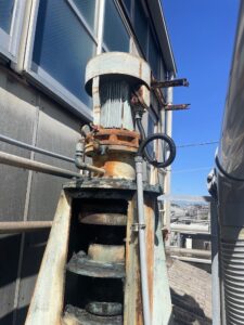 屋外撹拌機用減速機更新工事 詳細画像