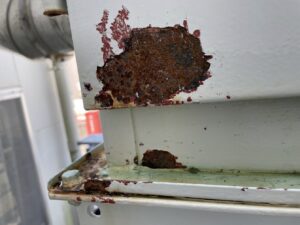 屋外集塵機　穴空き箇所FRP補修 詳細画像