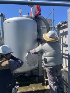 濾過タンク　ろ材　活性炭更新工事 詳細画像