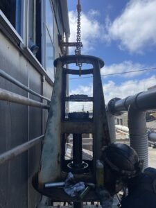 屋外撹拌機用減速機更新工事 詳細画像