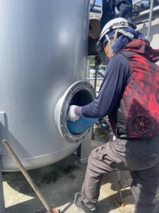 濾過タンク　ろ材　活性炭更新工事 詳細画像