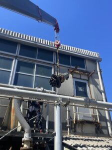 屋外撹拌機用減速機更新工事 詳細画像