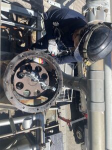 屋外撹拌機用減速機更新工事 詳細画像